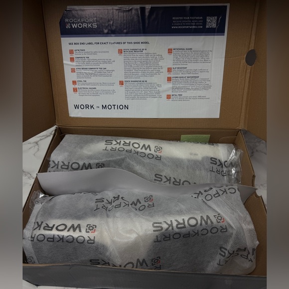 ROCKPORT WORKS
Men's Beige truFLEX Mudguard Work MaxTRAX®  US Size 9 - Picture 7 of 9